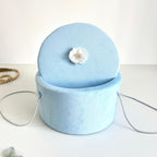 Cufăr pentru Trusoul de Botez Buretat cu Catifea Bleu