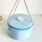 Trusou din Muselina Pentru Botez + Cutie Pentru Trusou cu Catifea Bleu