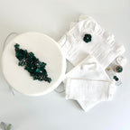 Trusou din muselina pentru Botez + Cutie pentru trusou -Model 1025