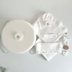 Set -Trusou din muselina pentru Botez + Cutie pentru trusou + Lumânare pentru Botez -Model 1020