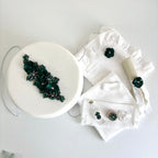 Set -Trusou din muselina pentru Botez + Cutie pentru trusou + Lumânare pentru Botez -Model 1023