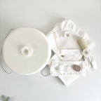 Set -Trusou din muselina pentru Botez + Cutie pentru trusou + Lumânare pentru Botez -Model 1020