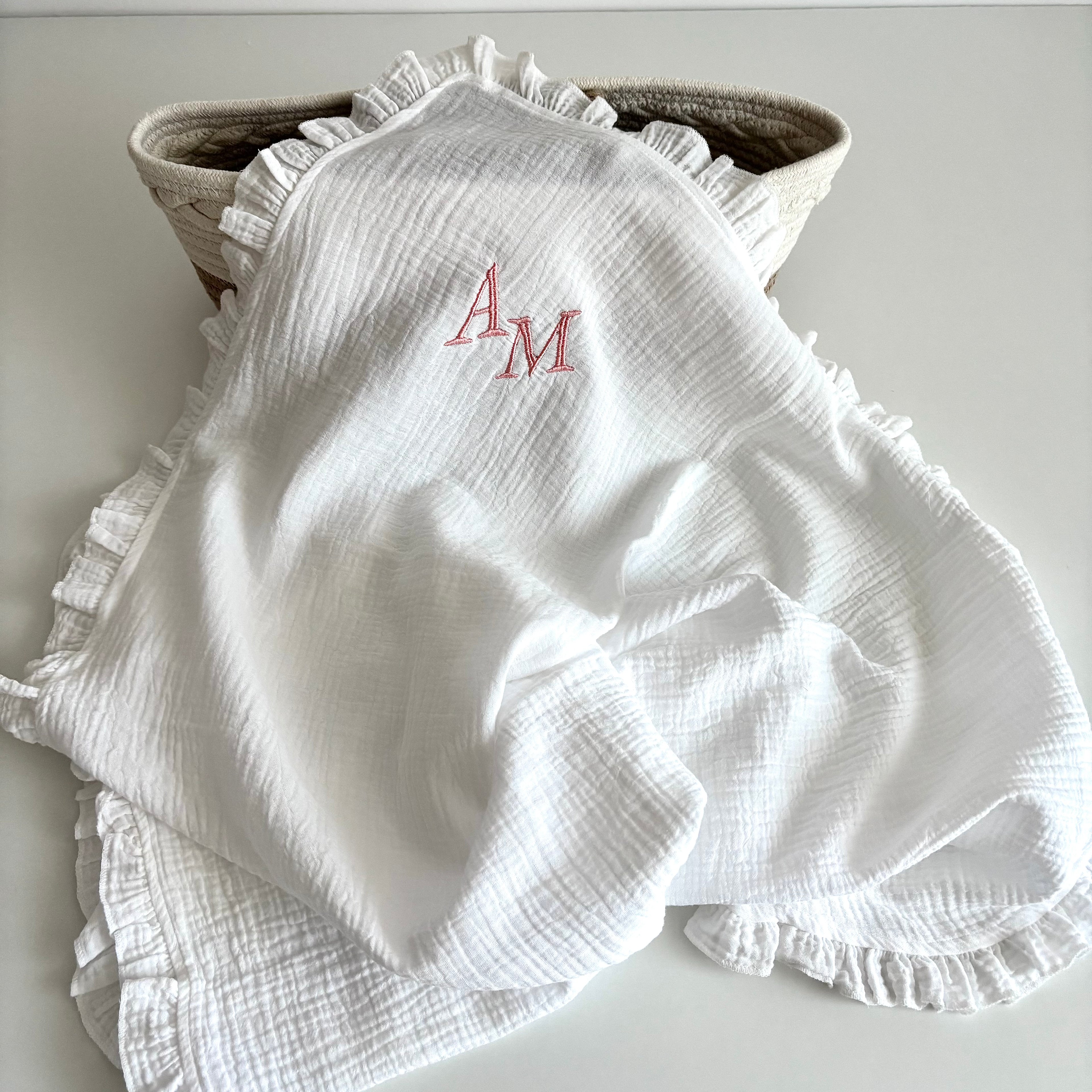 Păturică / Prosop personalizată din muselină ivoar