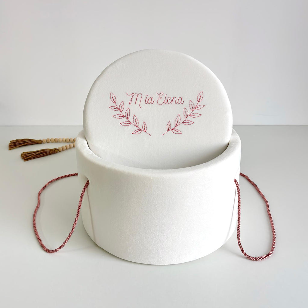 Set Trusou din Muselina Pentru Botez Personalizat + Cutie Pentru Trusou Personalizată si Lumânare TB036