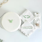 -Trusou Personalizat din Muselina pentru Botez + Cutie pentru Trusou cu fluturaș