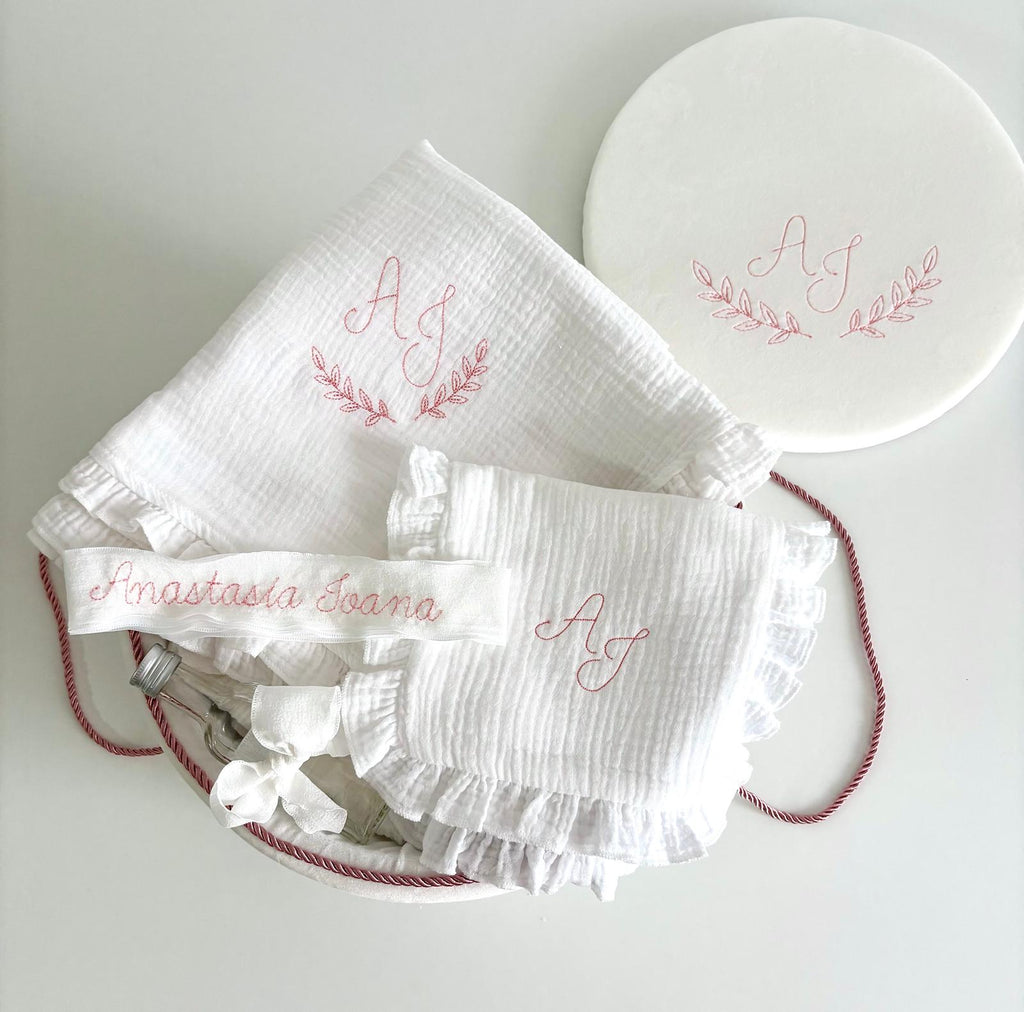 Trusou Personalizat pentru Botez + Cutie personalizată pentru trusou Model TB011