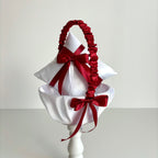 Coșuleț și Pernuță pentru Nuntă cu panglică Grena