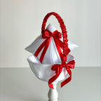 Coșuleț și Pernuță pentru Nuntă cu panglică Roșie