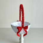 Coșuleț și Pernuță pentru Nuntă cu panglică Roșie