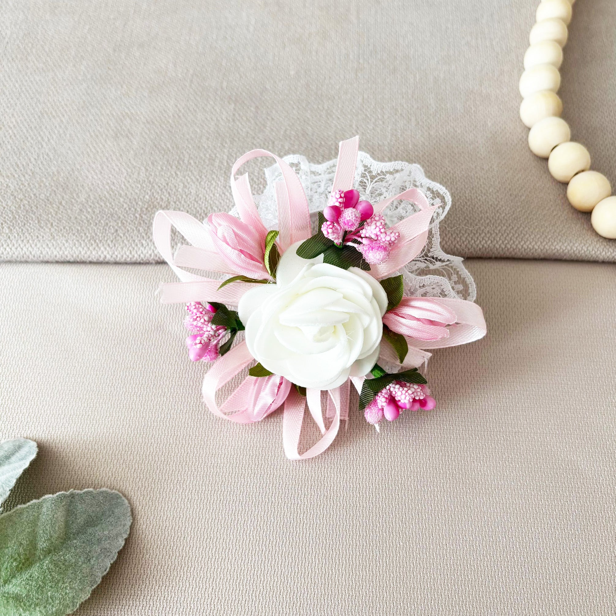 Corsaj Nunta Brățară Dantelă cu Accesorii Roz